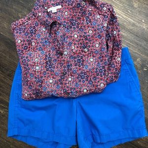 Banana Republic red & blue button down shirt
